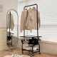 Metal Clothing Rack with Storage Basket